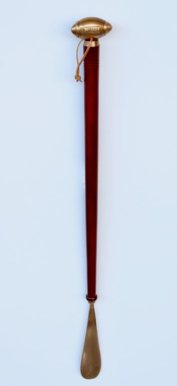 Wood & Brass Shoe Horn Rugby Ball Handle
